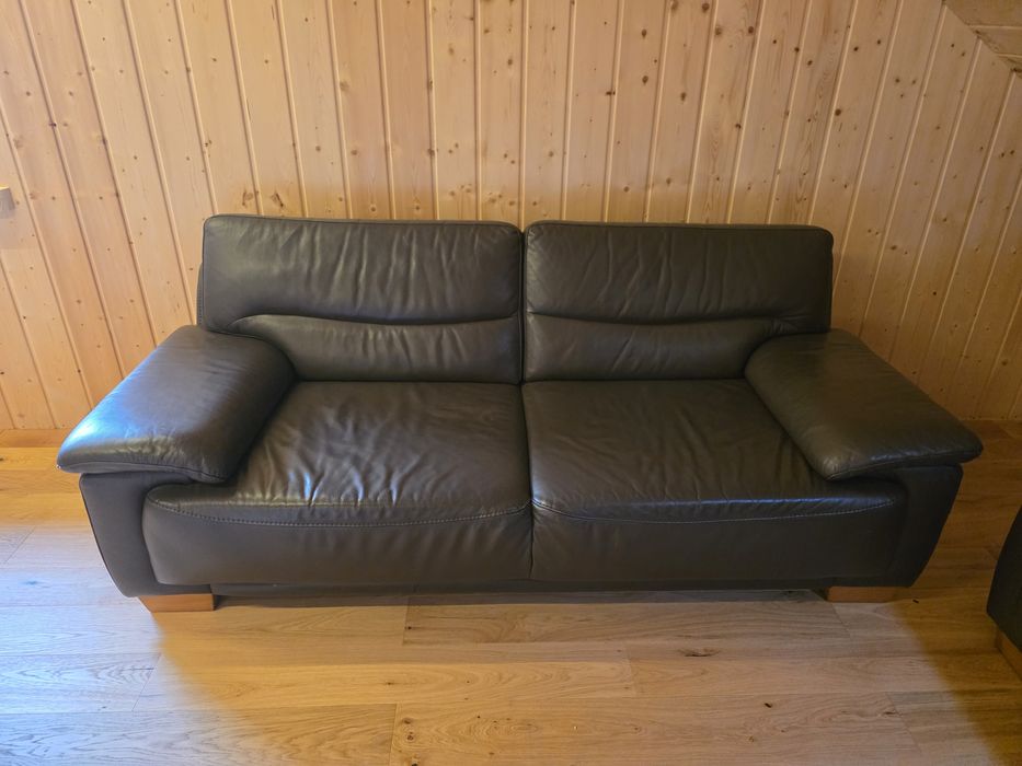 Zestaw wypoczynkowy skóra naturalna super stan