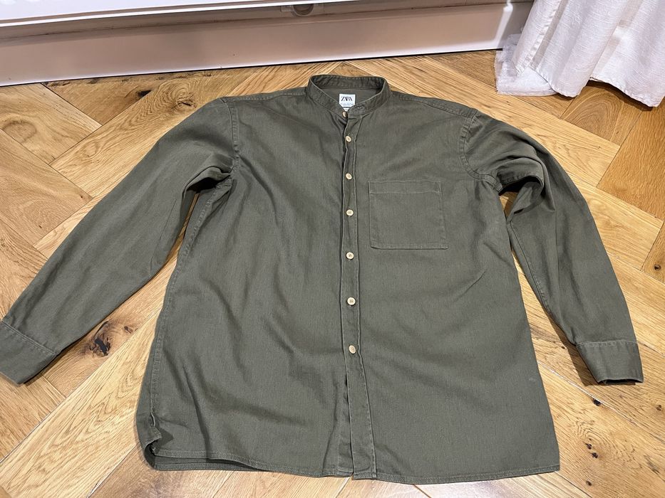 Koszula na stójce elegancka design ZARA regular rozm. L