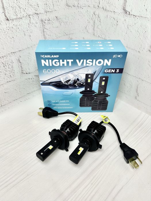 Led автолампы Carlamp Night Vision Gen3 H1 H3 H4 H7 H11 H13 HB3 НB4