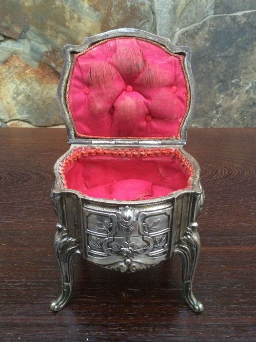 Caixa Guarda jóias Espelho Biselado Arte Nova França Marcado