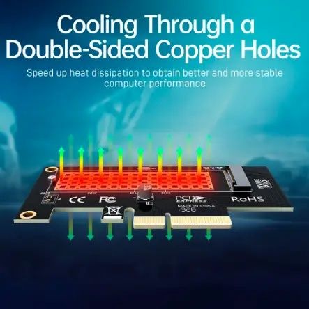 Перехідник JEYI M.2 NVME на PCIe 4.0 3.0 SSD, карта розширення PCIe 4.