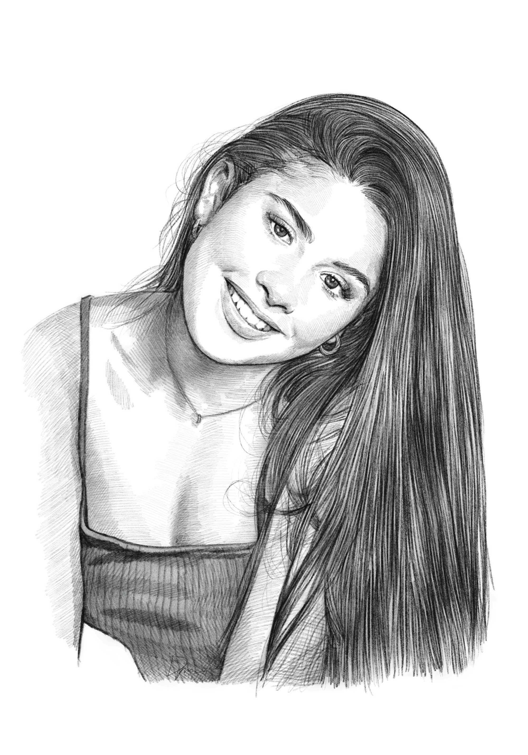 Desenho de Retratos a Grafite e Carvão de Pessoas ou Animais