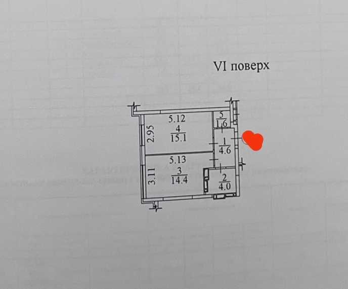 Однокімнатна квартира в Ірпені. Площа 42м2.