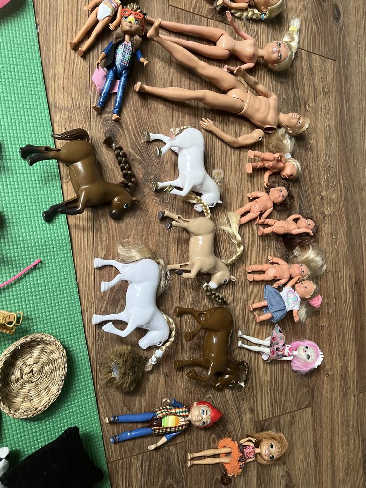 Mega duzy szczegolowy zestaw lalek Barbie Ken ubrania meble akcesoria