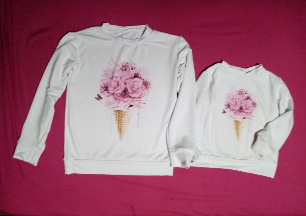 Фемелі лук. 2 штуки. Лонгслів, світшот, розмір 44-46 та 110-116