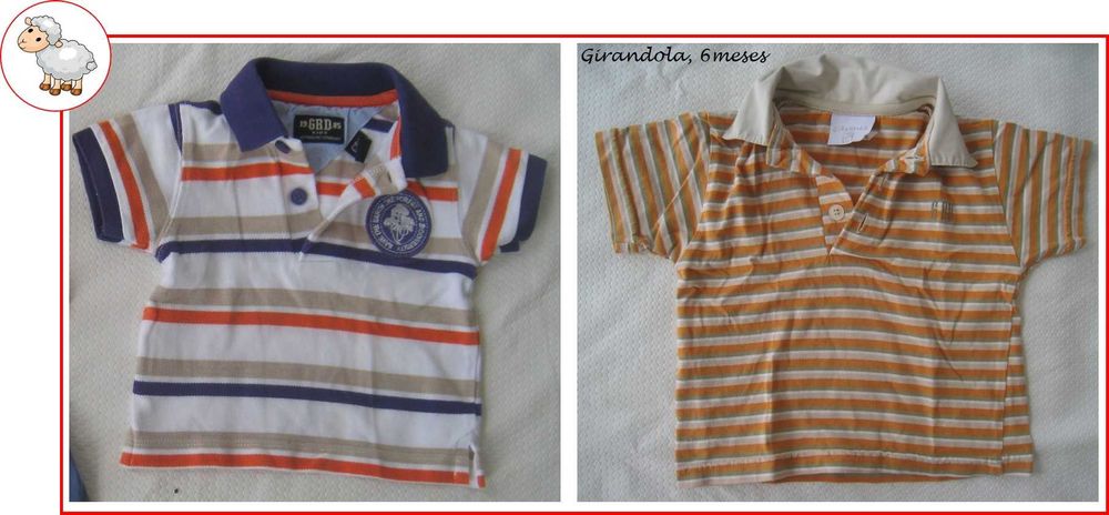 0-12Meses Menino Primavera/Verão:  t-shirts e conjuntos
