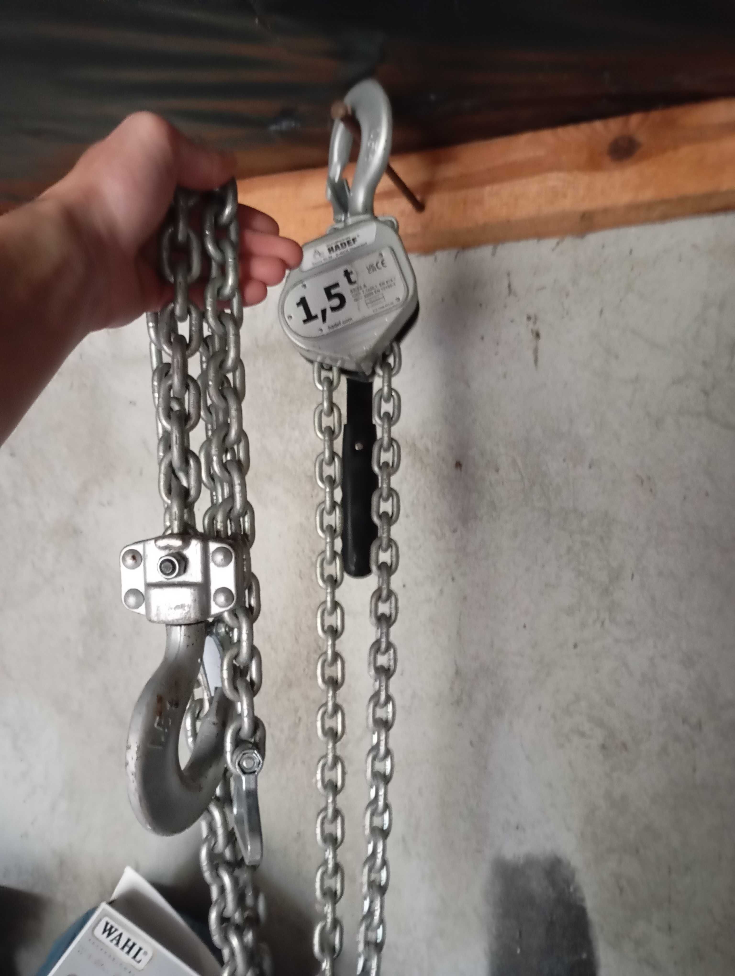 Wciągnik łańcuchowy dźwigowy HADEF 1.5t stan BDB