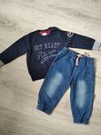 Spodnie jeansy i sweterek rozm. 74