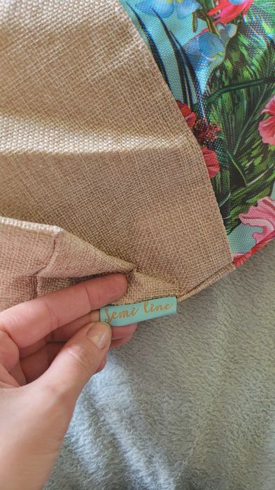 Torba plażowa kolorowa z nadrukiem w flamingi  print w kwiaty na lato