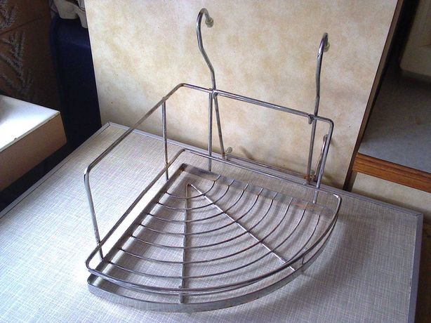 Полочка-держатель-подставка (металлическая) на трубу-рейлинг для кухни