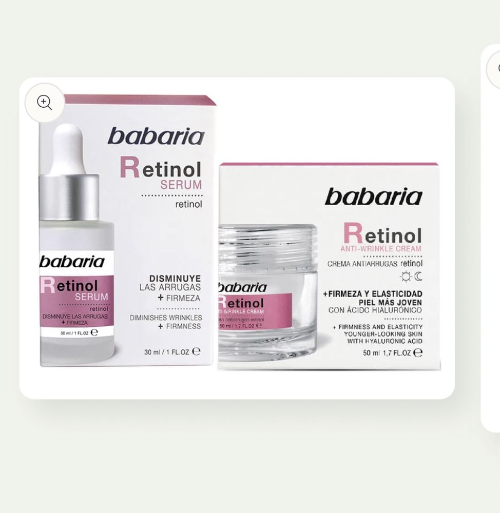 Сиворотка + крем для лиця Babaria Retinol Іспанія