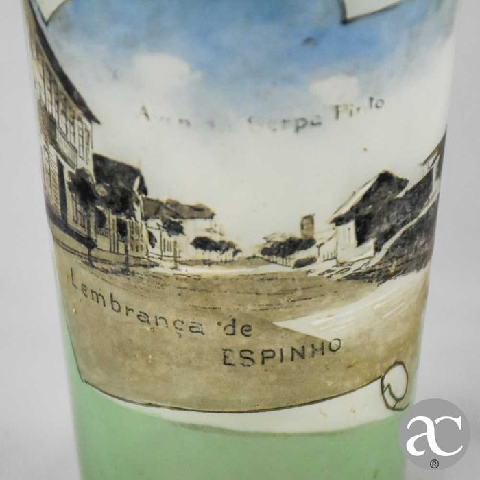 Copo em vidro pintado “Lembrança de Espinho”