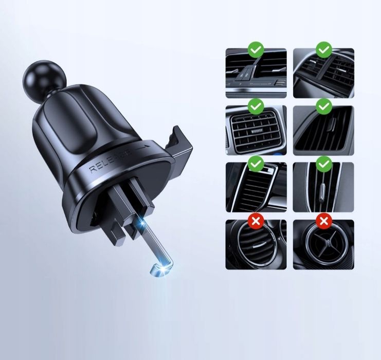 Miracase wysuwany uchwyt Samochodowy na Telefon 4-7'' cali Czarny