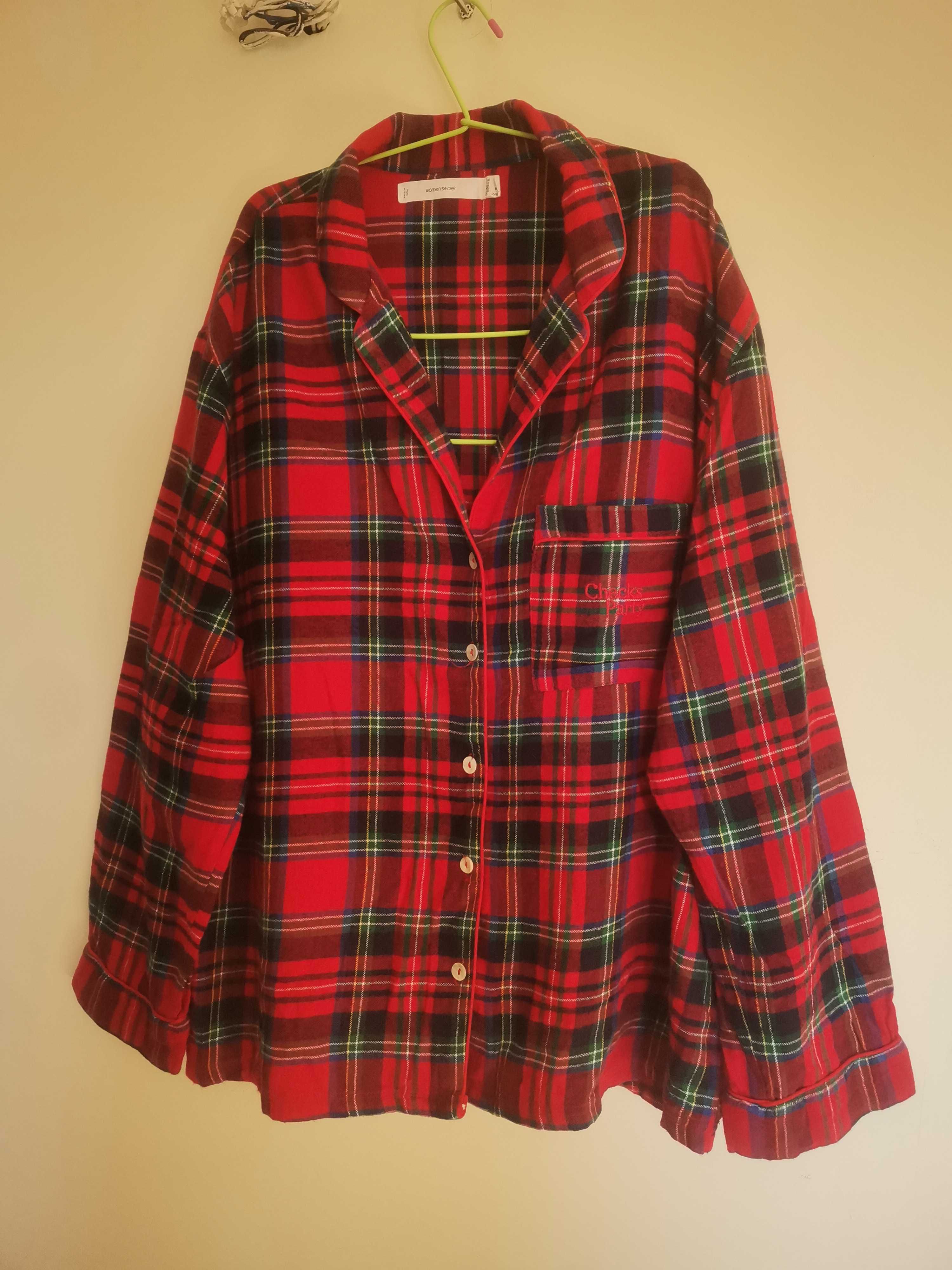 Pijama plad flanela vermelho e verde XL woman's secret