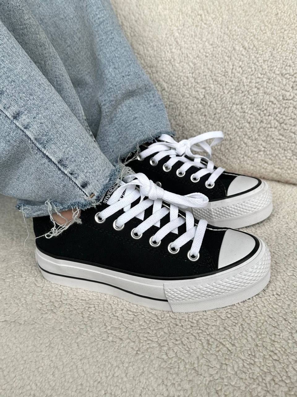 Стильні Жіночі Converse All Star Platform Black White Розмір 36-40