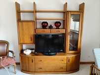 Móvel da sala com espaço para televisão