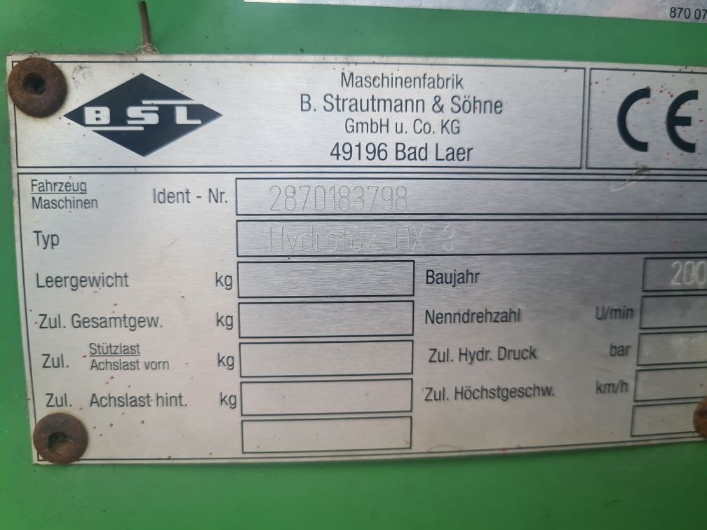 Wycinak kiszonki wybierak Strautmann HX HK HQ trioliet tu bvl