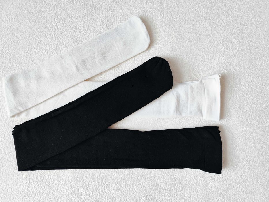 Rajstopy dziewczęce 60 DEN 2 sztuki - białe i czarne 128-140