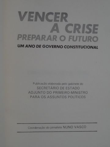 Vencer a Crise Preparar o Futuro de Nuno Vasco