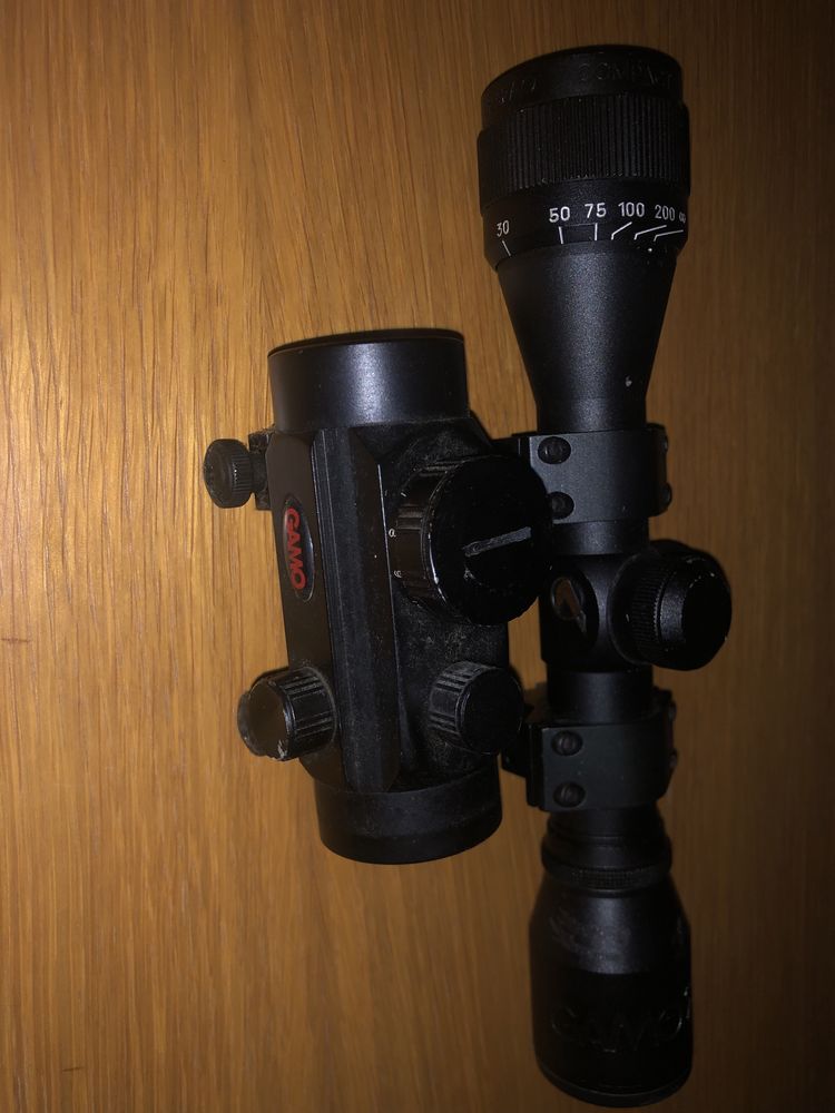 Duas miras ou opticas para carabina