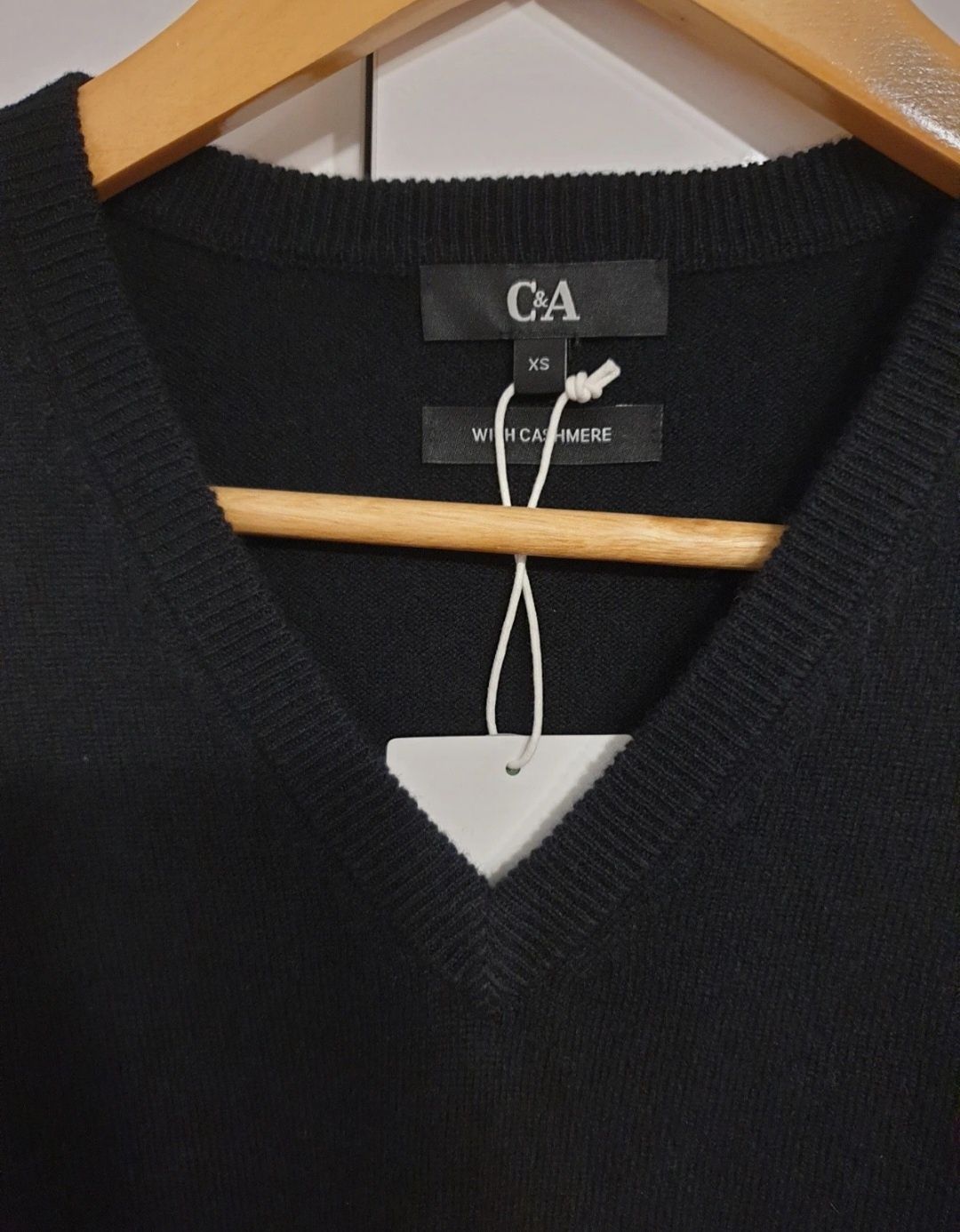 Damski sweter wełna z kaszmirem r. XS