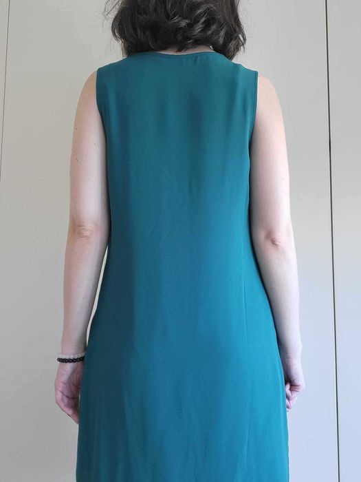 Vestido Azul Petróleo com Farripas (NOVO)