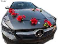 Dekoracja samochodu ozdoba na auto do ślubu NR 049 przewóz do ślubu