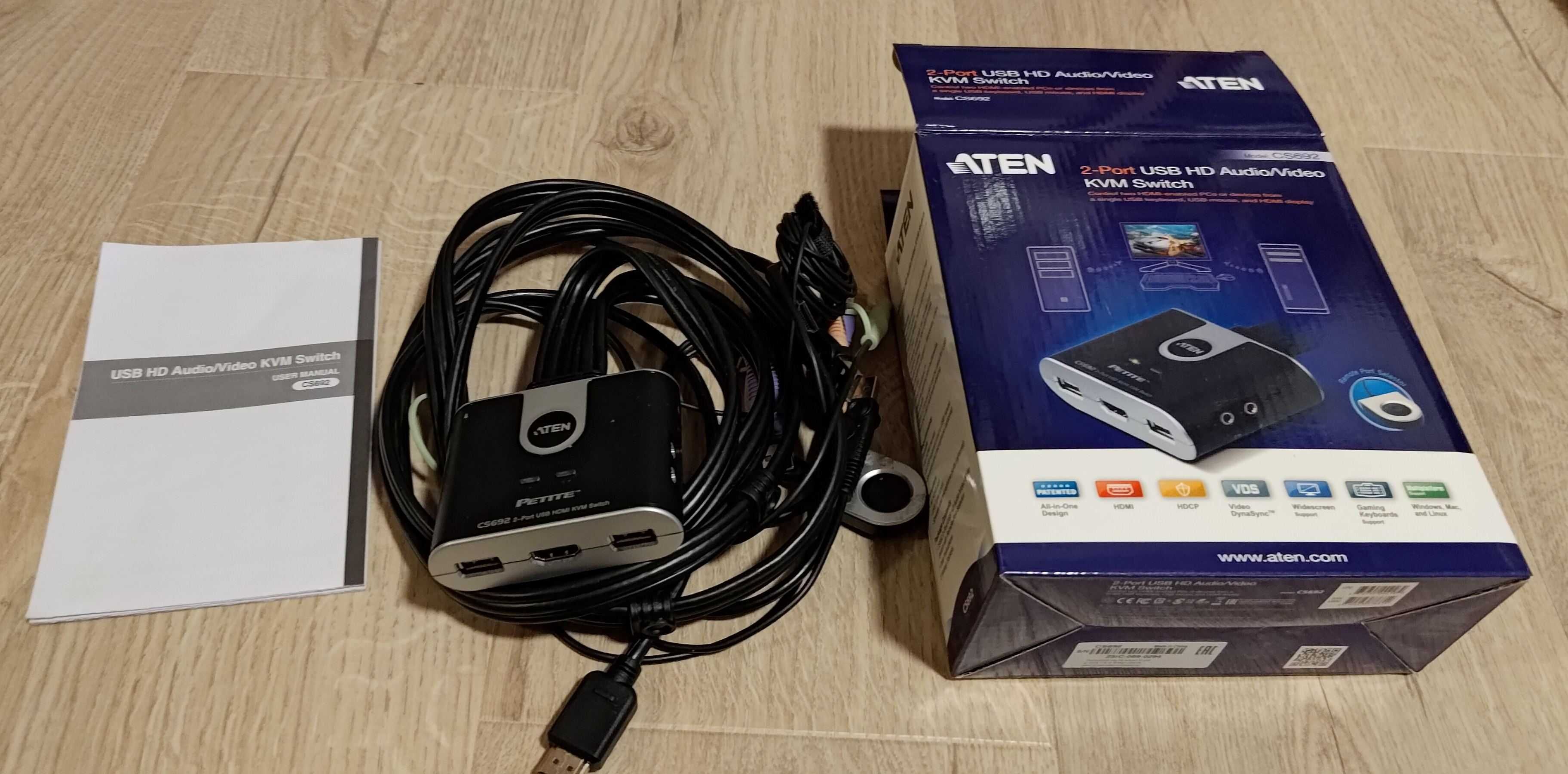 ATEN CS692 przełącznik KVM,USB,HDMI,audio,2 porty