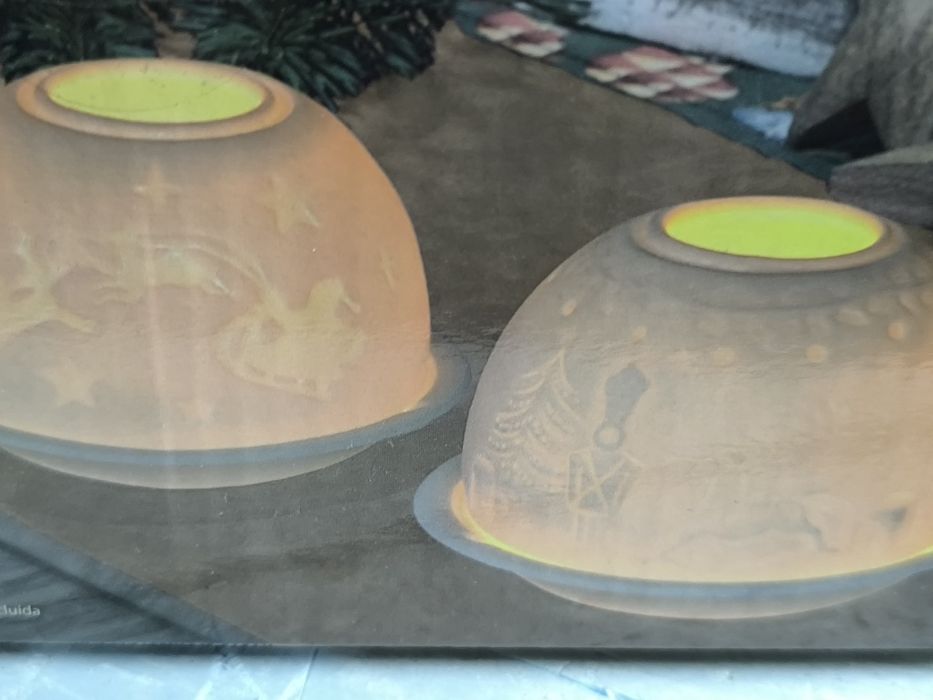 Conjunto de 2 lanternas em porcelana - novas