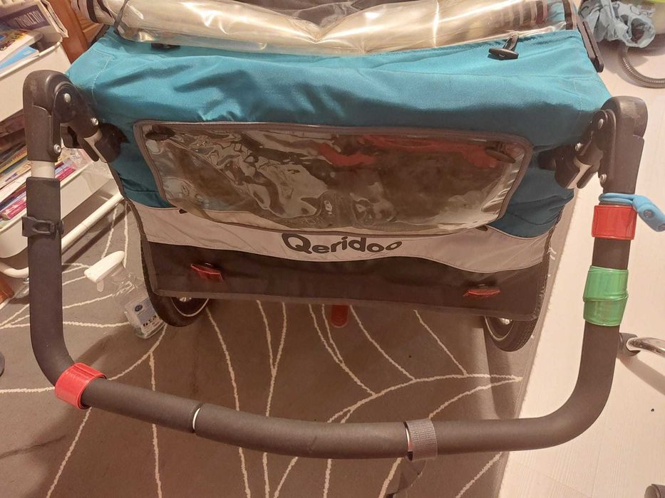 Przyczepka rowerowa dla dwójki dzieci Qeridoo Sportrex 2.Amortyzatory