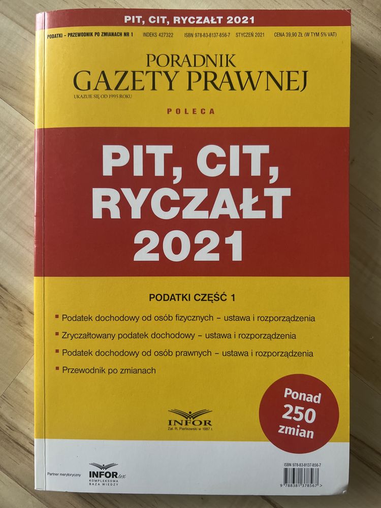 Wydawnictwo Infor - PIT,CIT,Ryczałt 2021, KPIR 2021, VAT 2021