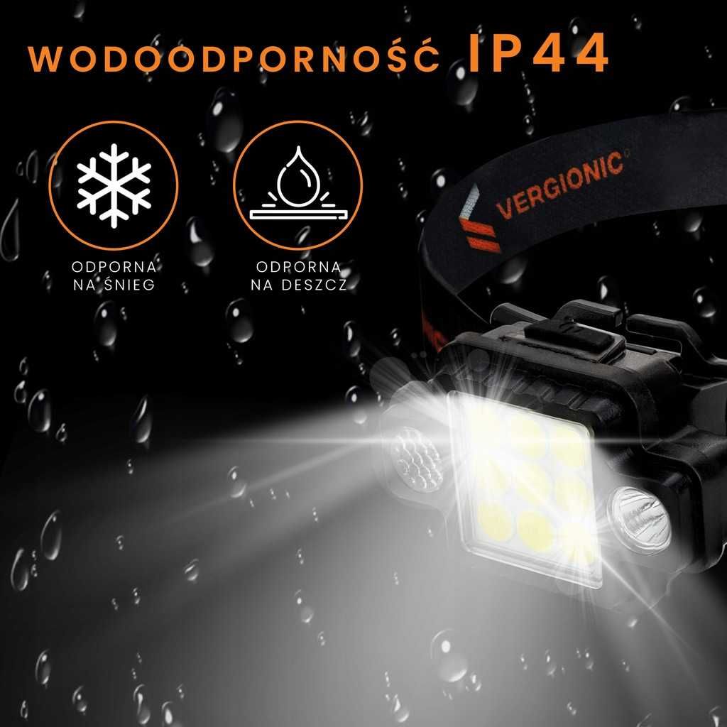 Latarka Czołówka LED 2w1 z magnesem Mocna akumulator 5W USB-C 400lm