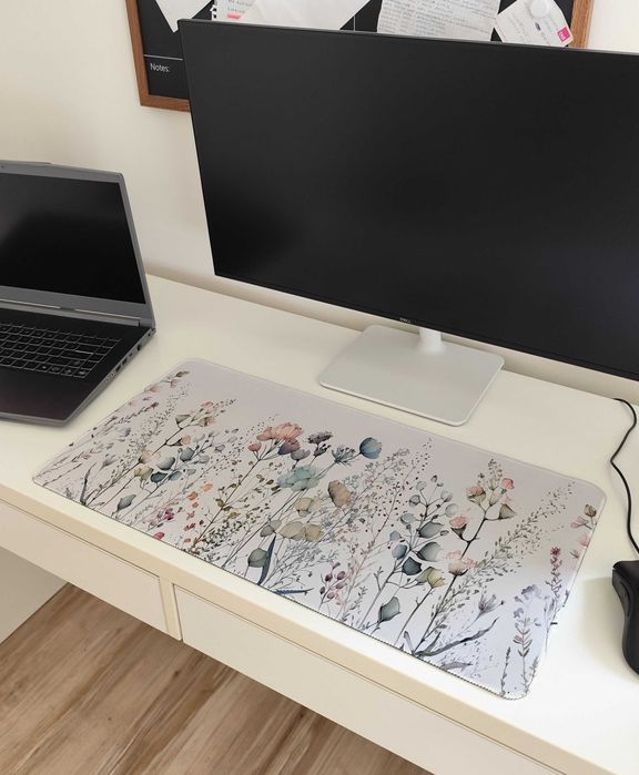 Podkładka Mysz Pod Myszkę Dla Graczy kolorowe kwiaty 30x60cm