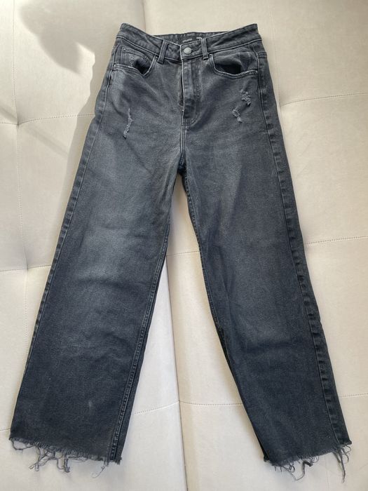 Czarne jeansy culotte kuloty jeansowe