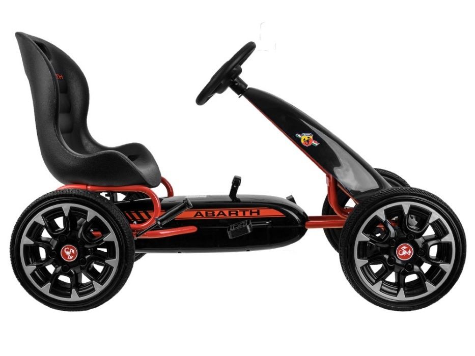 Wielki GOKART ABARTH na pedały Duże miekkie koła czarny