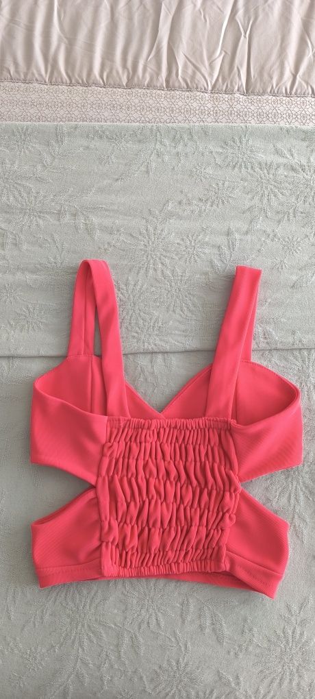 Crop top cor de rosa