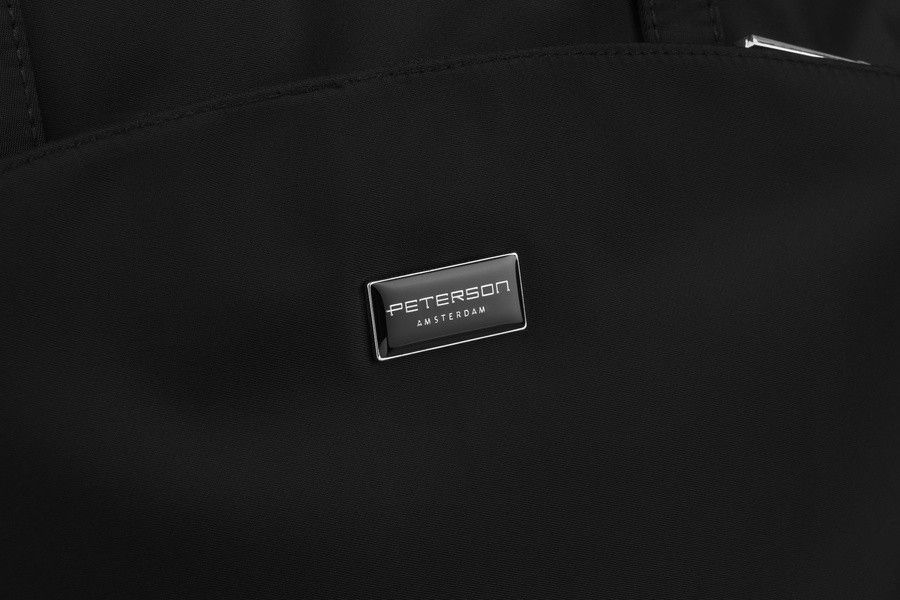 czarny shopper bag torebka mieszcząca a4 - peterson