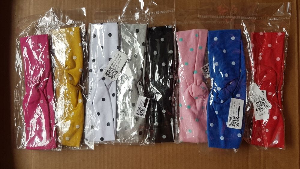 Fitas Cabelo Bebé/Bandanas Orelhas Coelho Bolinhas Menina