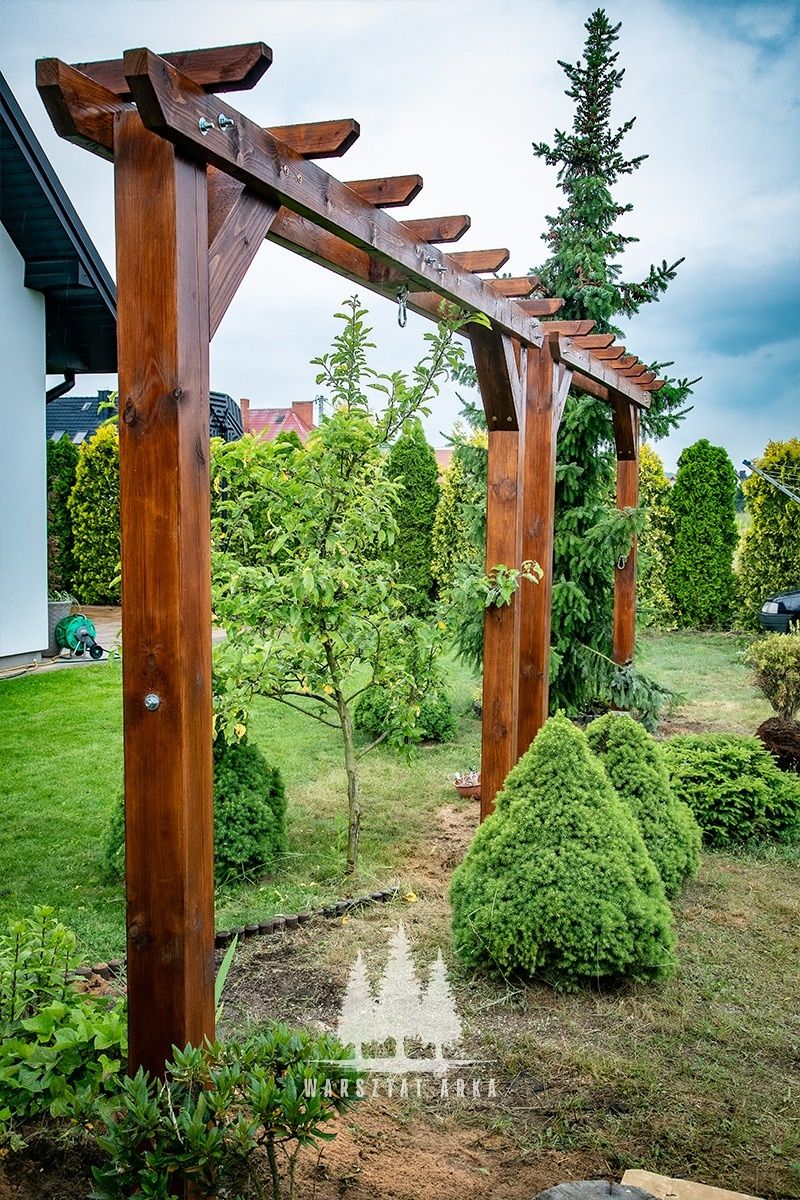 Konstrukcja, pergola na hamak, bocianie gniazdo