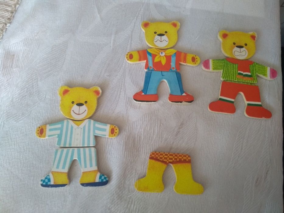 Puzzle Bob Budowniczy, drewniane misie, liczby, na wsi