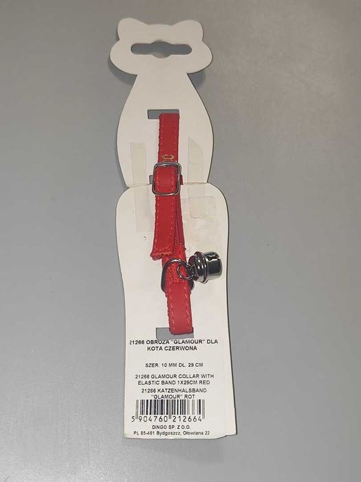 Obroża Dla Kota Czerwona Firmy Dingo Model Glamour Nowa