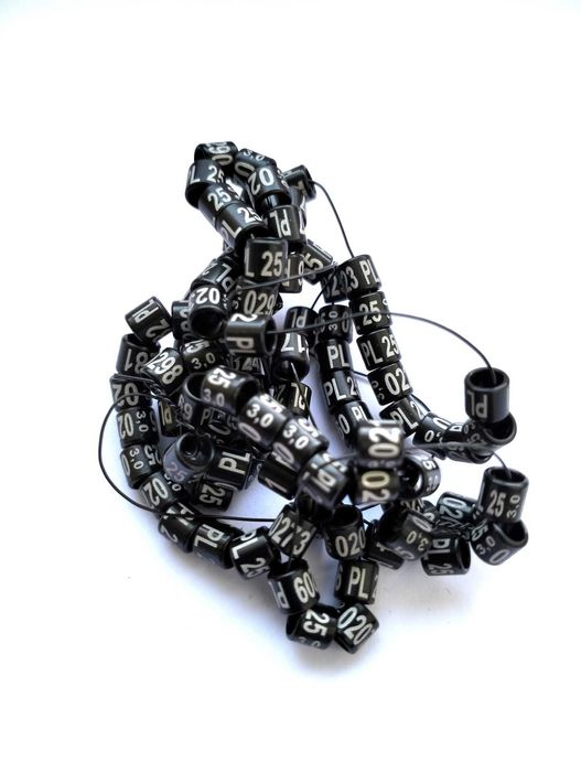 Obrączki aluminiowe dla papug 2025 czarne, obrączki stałe, rodowe