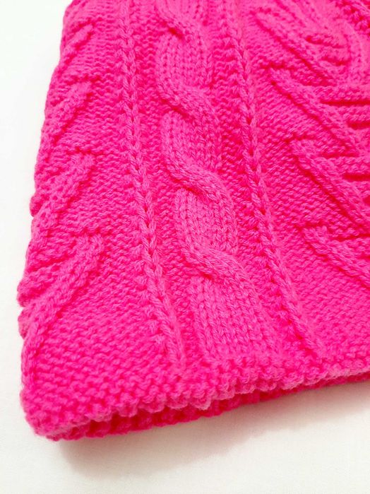 Тепла шапка зима/демі рожева, підкладка фліс, на дівчинку 4-10 років