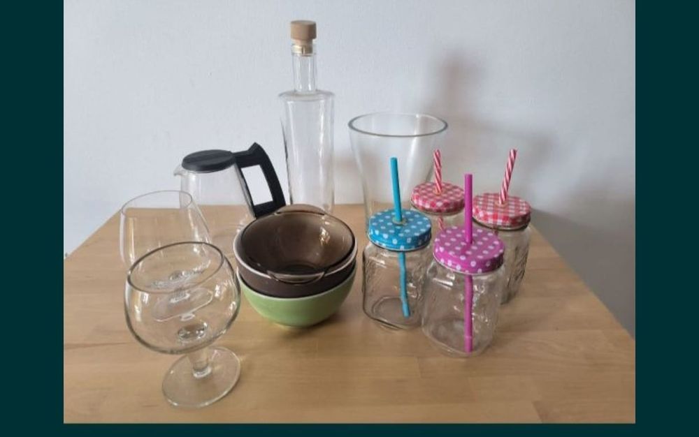 Kubki miseczki dzbanek flakon szkło