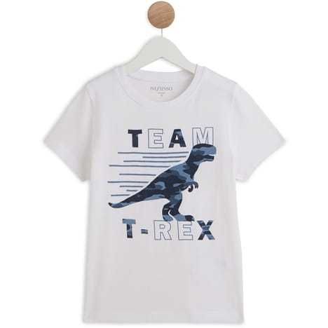 T-shirt branco "Inextenso" Tam. 107-113cm 5A