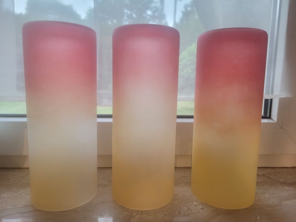 3 klosze do lampy wiszącej lub stojącej klinkiet miodowowisniowe szkło
