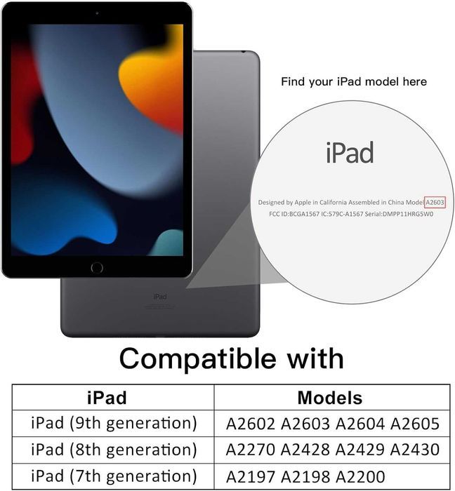 JETech iPad 10.2'' 7 8 9 Etui pancerne Pencil czarno clear stojak