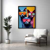 Plakat Obraz Stylowe Koty Sztuka 50x70 cm Premium