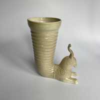 Stary ceramiczny wazon figuralny 50s radziecki wyjątkowy sygnowany