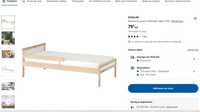 Cama de Criança Ikea com Colchão e Protetor de colchão.